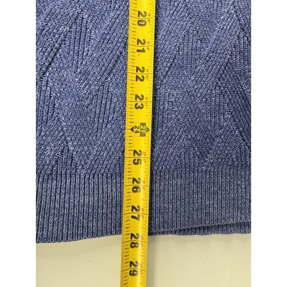 Mens Tommy Bahama Thick Cable Knit 1/4 Zip Pullover Sweater Size Large Blue - Picture 6 of 7